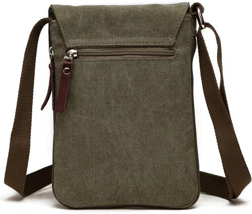 Vista 3 de Berchirly Pequeño bolso bandolera de cuero vintage de lona