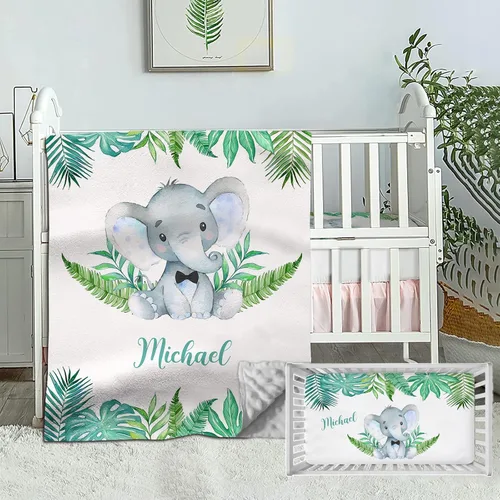 Vista 8 de Juego de ropa de cama personalizada para cuna para bebé, niño, juego de ropa de cama de cuna personalizada con nombre, ropa de cama de 2 piezas