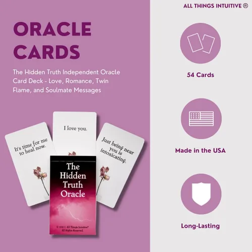 Vista 5 de All Things Intuitive The Hidden Truth Oracle - Mensajes para relaciones en desafío, 54 tarjetas, Indie, Cartulina premium - Hecho en Estados Unidos