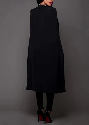 Vista 2 de Blazer Jackets for Women Long Open Slit Sleeve Trench Coat Casual Open Front Cape Cloak Dusters