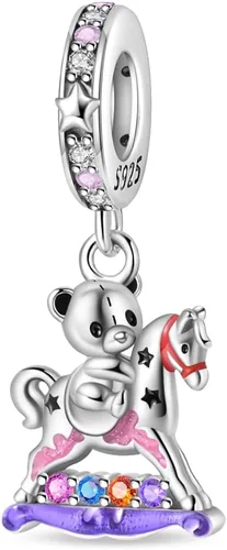 Vista 213 de KUNSIR Los abalorios se adaptan a pulseras Pandora para mujer, plata de ley 925, cuentas colgantes de joyería para niñas, dijes de feliz cumpleaños