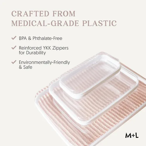 Vista 3 de Maple & Lark Bliss Bins - Estuche rígido transparente con cremallera para almacenamiento - Estuche de lápices de plástico transparente de grado