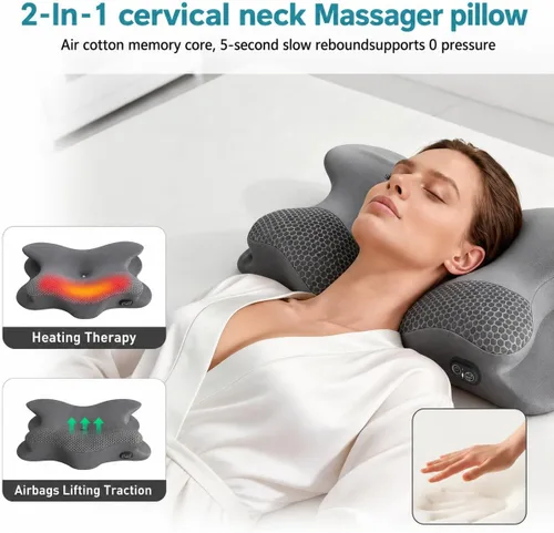 Vista 3 de Almohada cervical 2 en 1 para dormir con tracción térmica