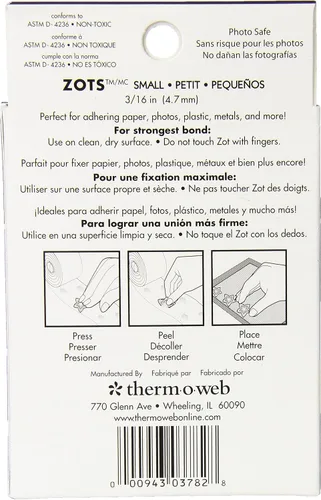 Vista 2 de Thermoweb Zots - puntos adhesivos transparentes, otro, Transparente, S