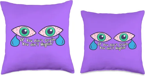 Vista 3 de Cewpins Cryin' You Ain't Highin' - Almohada de 16 x 16 pulgadas, multicolor