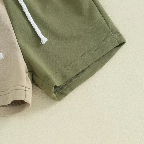 Vista 6 de Twopumpkin Verano Niño Niño Ropa de Bebé Camisetas de Manga Corta Top Y Pantalones Cortos Infantil Traje Neutral 6 9 12 18 24 Meses 2t
