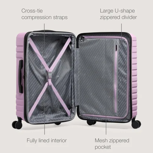 Vista 2 de U.S. Traveler Boren - Maleta de viaje de policarbonato resistente con 8 ruedas giratorias, asa de aluminio