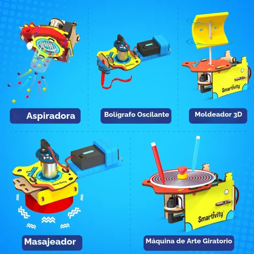 Vista 4 de Smartivity 10-in-1 Motor Powered Gadgets Kit for Kids 6-12