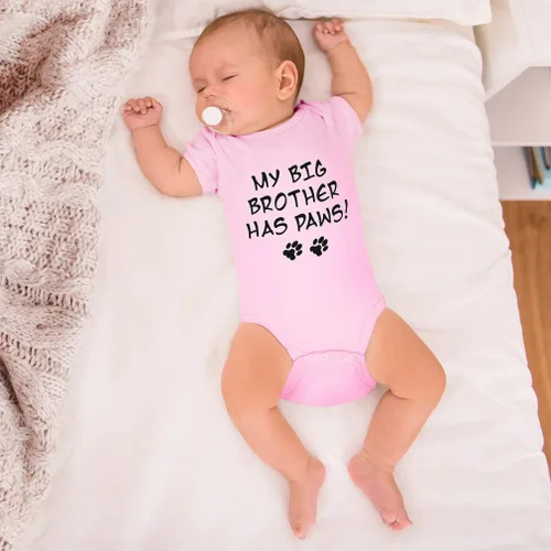Vista 5 de Body de bebé personalizado My Big Brother Has Paws Dog Lover Pet Boy & Girl Ropa