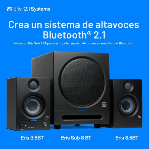 Vista 6 de PreSonus Eris 3.5BT - Monitores de estudio de 3.5 pulgadas (8.9 cm), par — Altavoces estantería alimentados, estéreo, para computadora