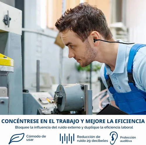 Vista 6 de Xuhal - 100 pares de tapones para los oídos negros con cable a granel, tapones para los oídos de silicona reutilizables