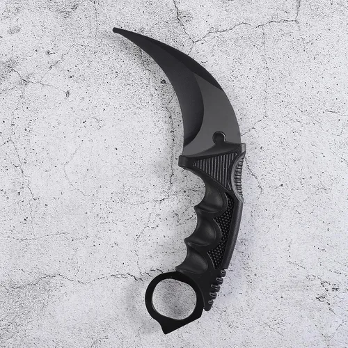 Vista 4 de Karambit - Cuchillo táctico de hoja fija, 2 piezas de acero inoxidable para exteriores, cuchillo de caza con funda y cable, adecuado