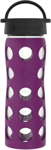Vista 14 de Lifefactory Botella de agua de vidrio sin BPA de 12 onzas con tapa clásica y funda protectora de silicona, Marigold Caléndula