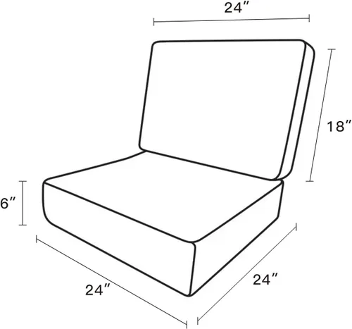 Vista 6 de ARTPLAN Cojines de asiento profundos para muebles de exterior, juego de cojines de asiento gruesos de 24 x 24 x 6 pulgadas, cojines de asiento