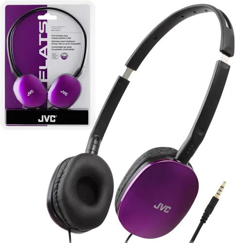 Vista 12 de JVC Flats - Auriculares plegables y coloridos con control remoto y micrófono, 3.94 pies, chapado en oro de 0.138 in, enchufe delgado, HAS160MA