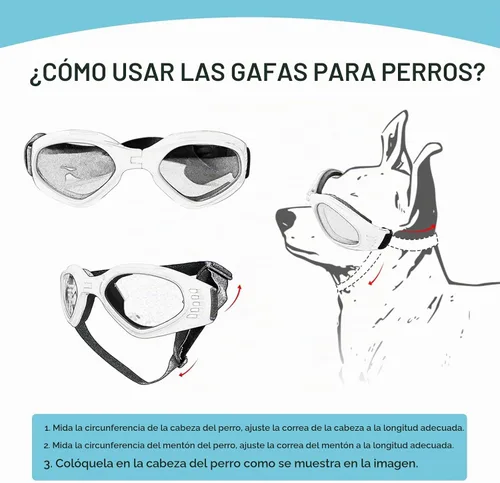 Vista 5 de Gafas de sol para perros de raza media, protección ocular para perros medianos, resistentes al viento, color negro