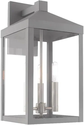 Vista 17 de Livex Lighting 20584-07 Linterna de pared para exteriores de transición de tres luces de la colección Nyack en acabado bronce/oscuro Bronce