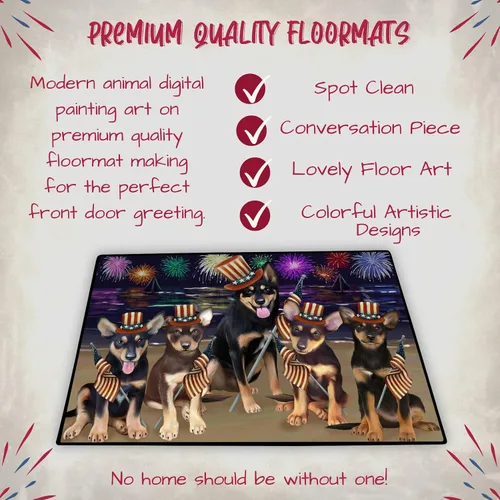 Vista 5 de Doggie of the Day Australian Kelpies Dogs Floor Mat - 4th of July Independence Day - Best Dog Doormat - Protector Decor - Unique Portrait Art