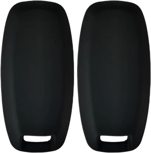 Vista 2 de Funda de silicona para llavero sin llave, compatible con Nissan Pathfinder Rogue 2023 2024 - 3 botones (negro con blanco)