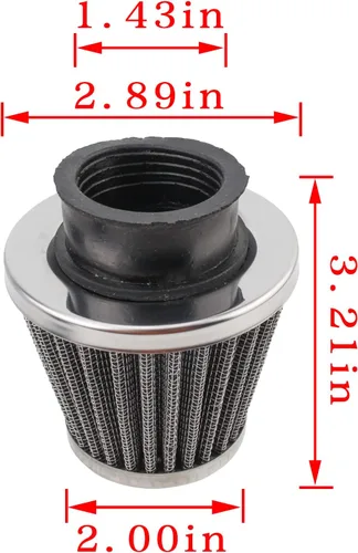 Vista 2 de Carbhub 2 filtros de aire para carburador PZ19 PZ20 para motocicleta de 50 cc, 70 cc, 90 cc, 100 cc, 110 cc, 125 cc, ATV, Quad, Dirt Bike, Pit Bike