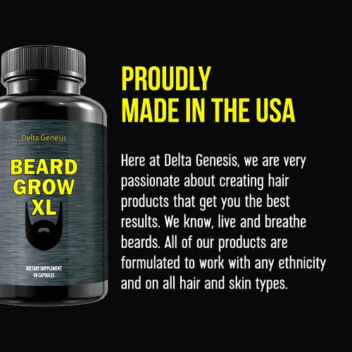 Vista 6 de Beard Grow XL Suplmento para vello facial Las vitaminas N 1 para el crecimiento del vello en hombres Para una barba más gruesa y más tupida