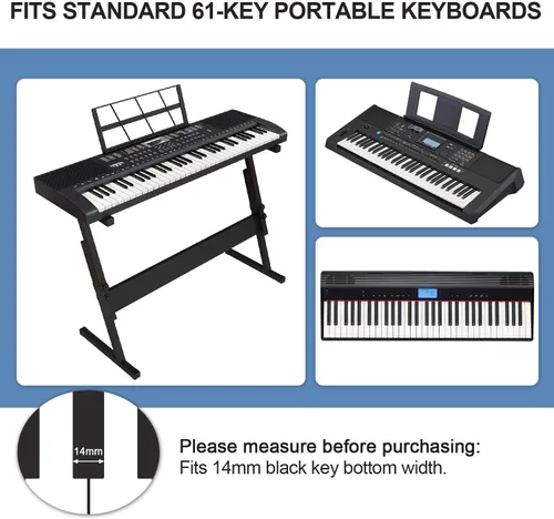 Vista 7 de Pegatinas para teclado de piano, etiquetas extraíbles de silicona para 61 teclas, color negro Reusable Silicone Piano Key Labels For Beginners