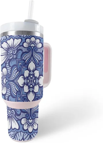 Vista 13 de MightySkins Skin - Vaso de vinilo compatible con Stanley The Quencher H2.0 FlowState de 40 onzas, diseño de mármol de albaricoque, protectora