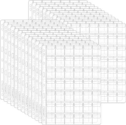Vista 29 de 120 bolsillos de bolsillo para monedas, 2.480 x 2.638 in, colección de 12 bolsillos (2.480 in x 2.638 in cada bolsillo)