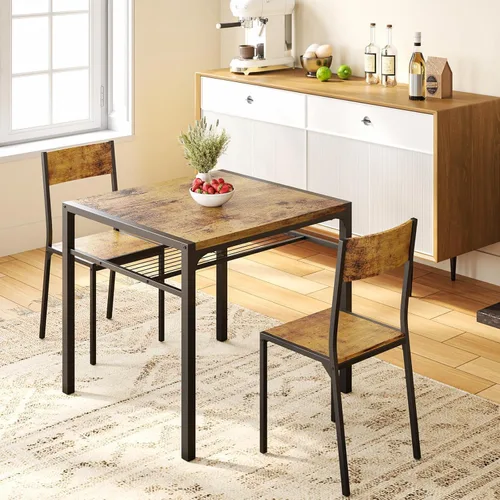 Vista 12 de Gizoon Juego de mesa de comedor para 2, mesa de cocina de 3 piezas con 2 sillas para espacios pequeños, apartamento, cocina, comedor, ahorro