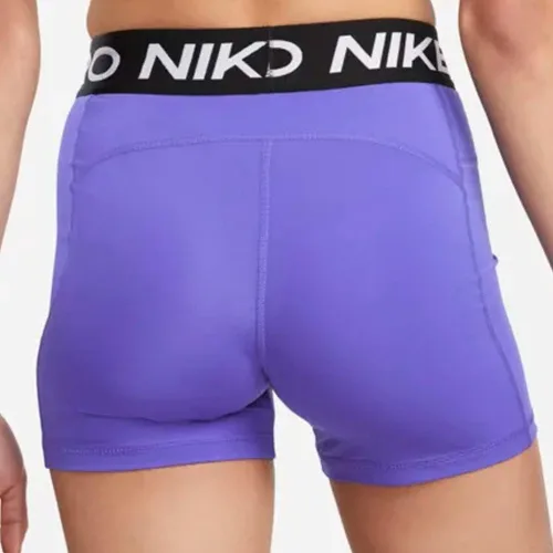Vista 2 de Nike Pantalón corto de entrenamiento Pro 5" para mujer, LapislázuliNegroBlanco