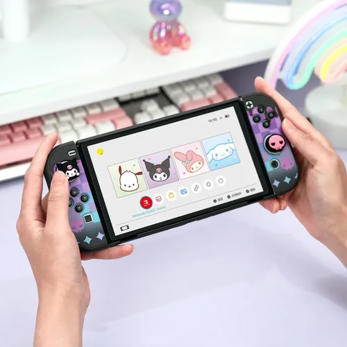 Vista 6 de YOCORE Funda protectora OLED delgada para interruptor compatible con Switch OLED, diseño antiarañazos y absorción de golpes, KLM Play Time