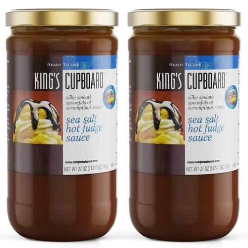 Vista 8 de Salsa de Chocolate con Ganache Caliente de Sal Marina de King's Cupboard - La Salsa de Ganache Caliente Perfecta para Cubrir Helado y Postres, Riego