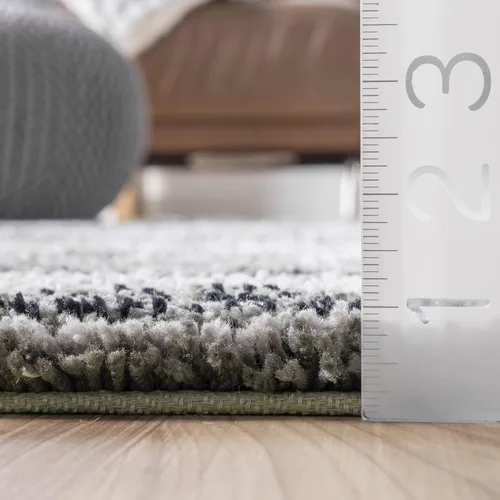 Vista 2 de nuLOOM Classie - Alfombra de pelo largo, tejida a mano, 3 x 5 pies, ovalada, gris multicolor
