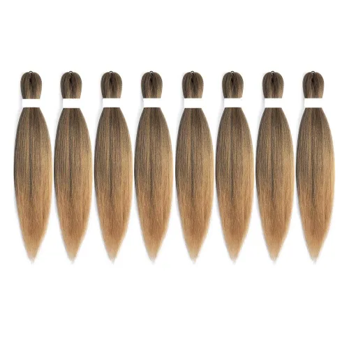 Vista 2 de Cabello trenzado preestirado de 14 pulgadas, 8 paquetes de cabello trenzado preestirado, trenzas de ganchillo, extensiones de cabello trenzado Yaki