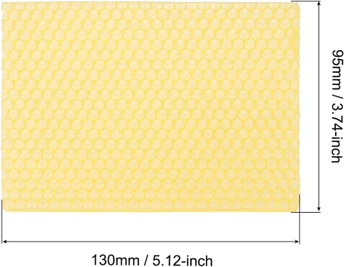 Vista 2 de uxcell Base de cera para marcos de abeja, hojas de base de colmena, base de miel de abeja, herramienta de apicultura, color amarillo