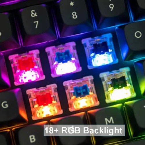Vista 4 de Keychron V1 75% Layout - Teclado mecánico con cable QMKVIA personalizado, con perilla retroiluminación RGB compacta macro programable, teclas K Pro