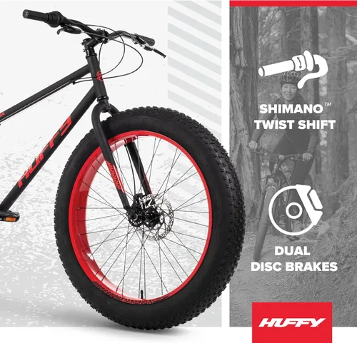 Vista 2 de Huffy Bicicletas de montaña para hombres, tamaños de 26/27.5 pulgadas, múltiples velocidades, suspensión disponible, opción de neumático grueso