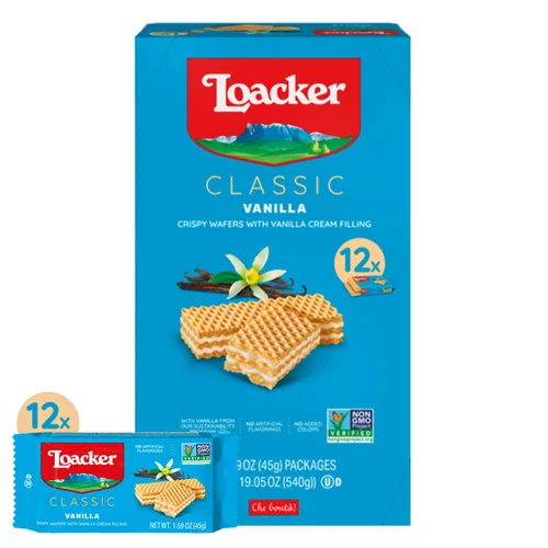 Vista 13 de Loacker - Galletas clásicas de oblea de crema de chocolate, paquete de 12, sin OMG