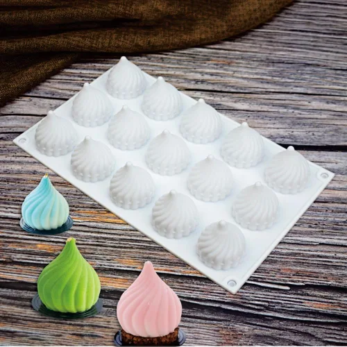 Vista 4 de Molde de silicona para pastel de cebolla y torbellino de cono para chocolate, mousse, pudín, postre, pan, utensilios para hornear decoración