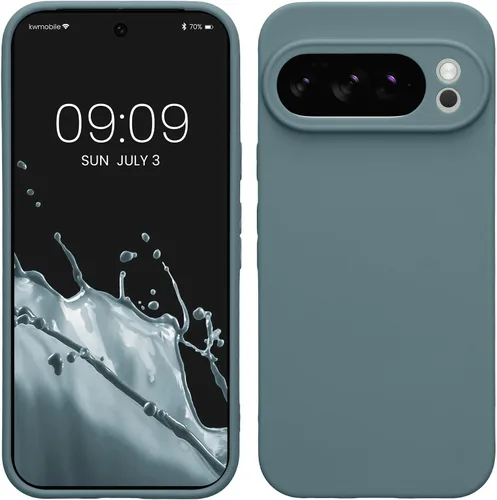 Vista 238 de kwmobile Funda compatible con Google Pixel 9 - Funda protectora delgada de TPU para teléfono - Acabado mate suave - Piedra antigua