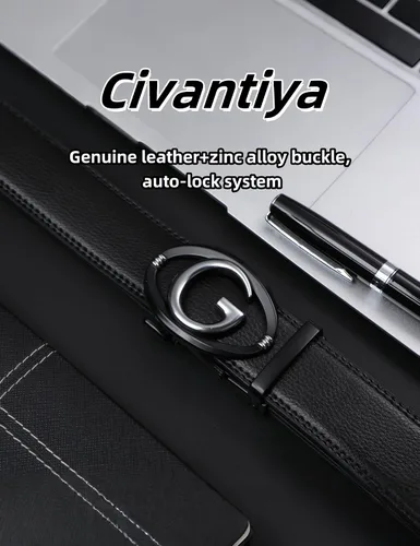 Vista 4 de Cinturón de cuero con trinquete ajustable para hombre, regalo de corte 1 38 para un ajuste perfecto