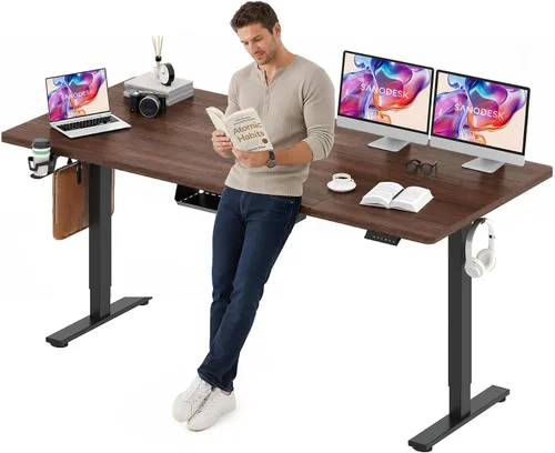Vista 18 de SANODESK Escritorio Eléctrico de Pie de 40 x 24 pulgadas, Superficie de Una Pieza, Escritorio de Altura Ajustable con Controlador de 6 Botones Marco