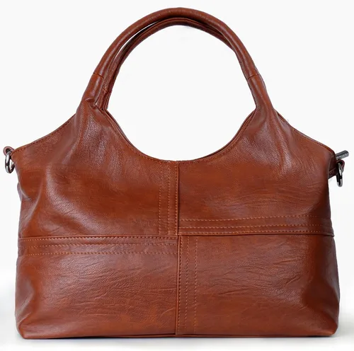 Vista 7 de KOGTLA Bolso tipo bandolera grande de cuero para mujer, Marrón, Classic
