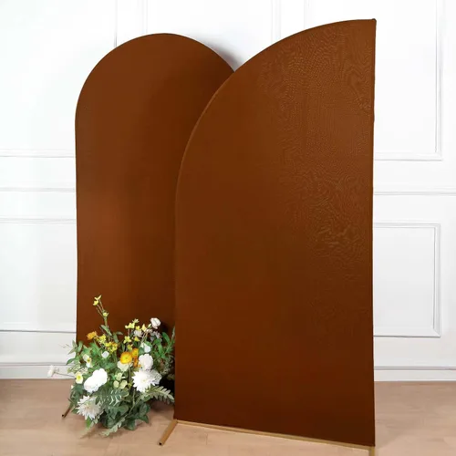 Vista 149 de Efavormart - Juego de 4 fundas de elastano beige para arco de media luna, fundas de telón de fondo Chiara de 2.5 pies a 7 pies para escenarios