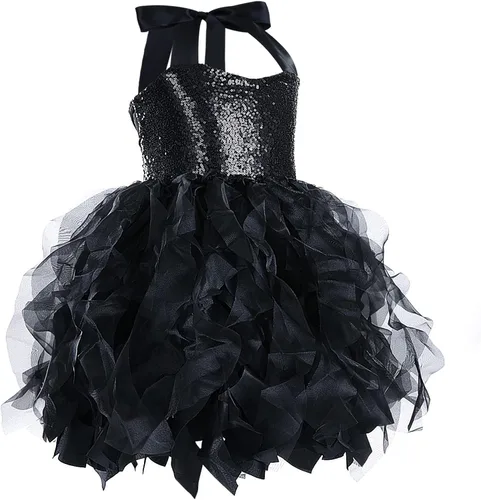 Vista 9 de Vestido tutú para niñas, vestido de tul con lentejuelas, vestido de princesa para niñas pequeñas, disfraz de fiesta de cumpleaños brillante