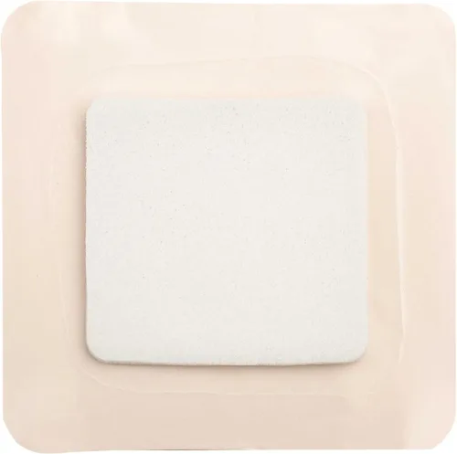Vista 4 de Areza Medical - Almohadilla de espuma plateada para heridas - Estéril - 4" X 4" (3.9 in X 3.9 in) - Borde adhesivo - 10 unidades por caja
