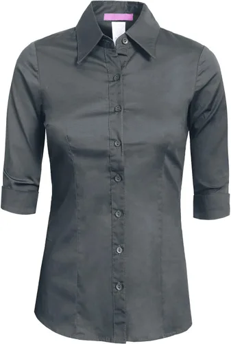 Vista 26 de NE PEOPLE Camisa de oficina con botones y manga 3/4 a medida para mujer