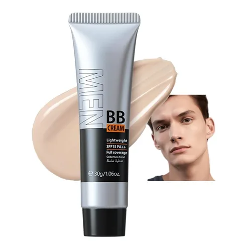 Vista 12 de AKARY Crema BB Hidratante para Hombres SPF 15 PA++, Base y Corrector de Cobertura Completa, Crema Hidratante Facial para Hombre Unifica el Tono