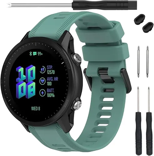Vista 13 de Correa para reloj Garmin Forerunner 955 – Correa de repuesto de silicona suave para reloj inteligente 955 compatible con mujeres y hombres