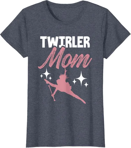 Vista 59 de Twirler Mom Baton Twirl Mother Majorette Twirling Camiseta, Negro, S